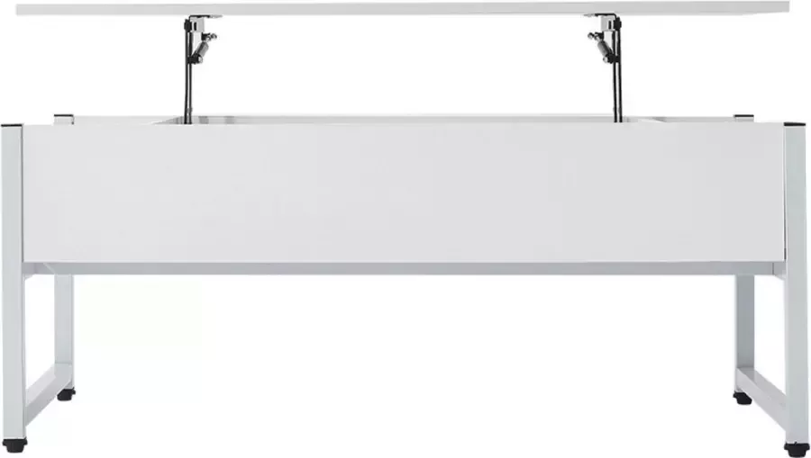 Badia Witte Salontafel Bijzettafel Rechthoek Inclusief Opberg Vak 102 x 52 x 42 cm