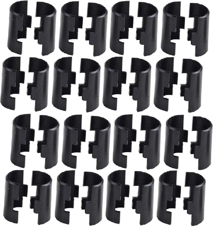 Badmat Allecto Plus Draad Rekken Accessoires voor 25mm Post Rekken Plank Bevestigingsclips Zwart Set van 16 stuks