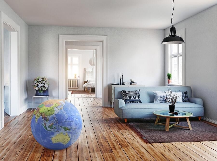 Balanceplanet Wereldbol Opblaasbare globe zitbal 75 cm