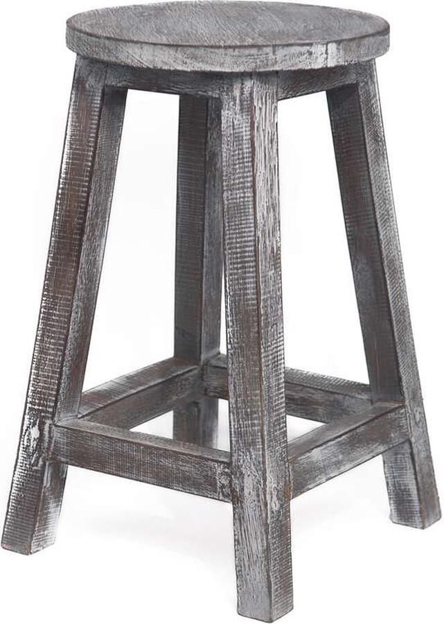 Bali Styling & Ibiza Living Houten krukje greywash