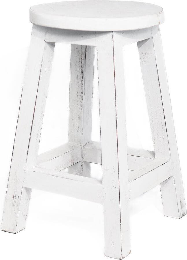 Bali Styling & Ibiza Living Houten krukje wit