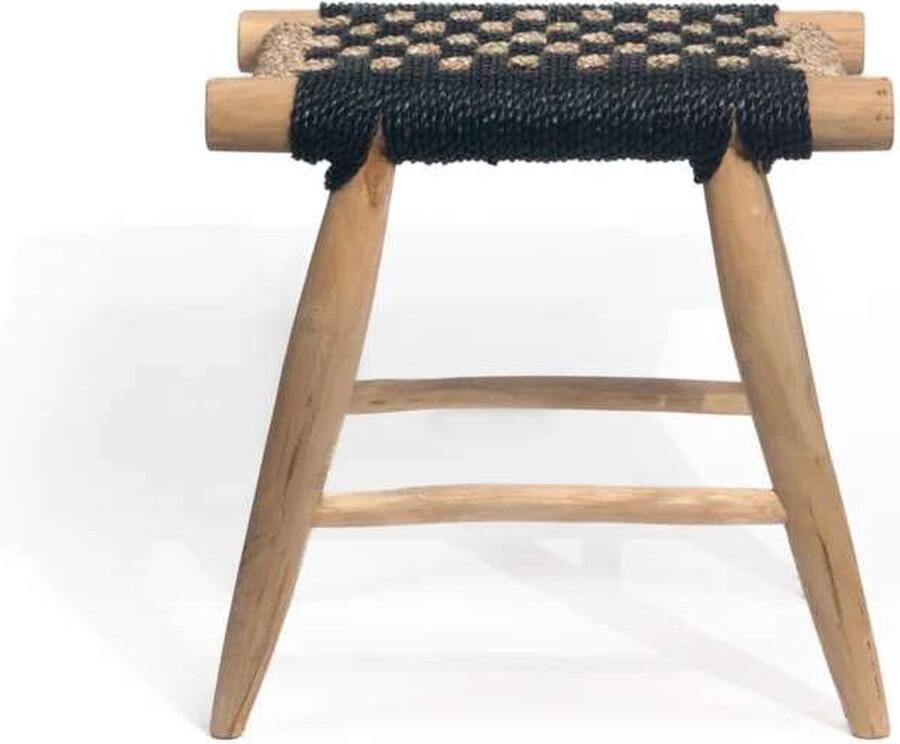 Bali Styling & Ibiza Living Zeegras waterhyacint gevlochten kruk vierkant