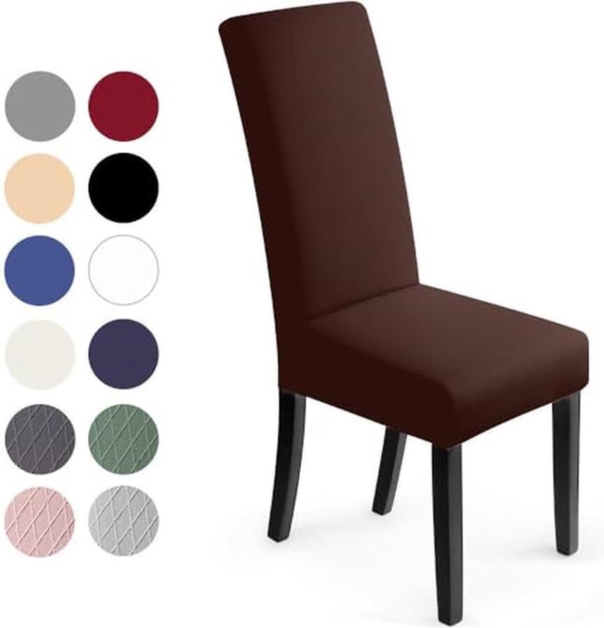 BalladHome Stoelhoezen 2 Stuks Stretch Stoelhoes Universele Modern Eetstoelhoezen Wasbaar Eetkamerstoelhoezen Stoelbekleding voor Eetkamer Banket Hotel Feestdecoratie (2 Stuks Bruin)