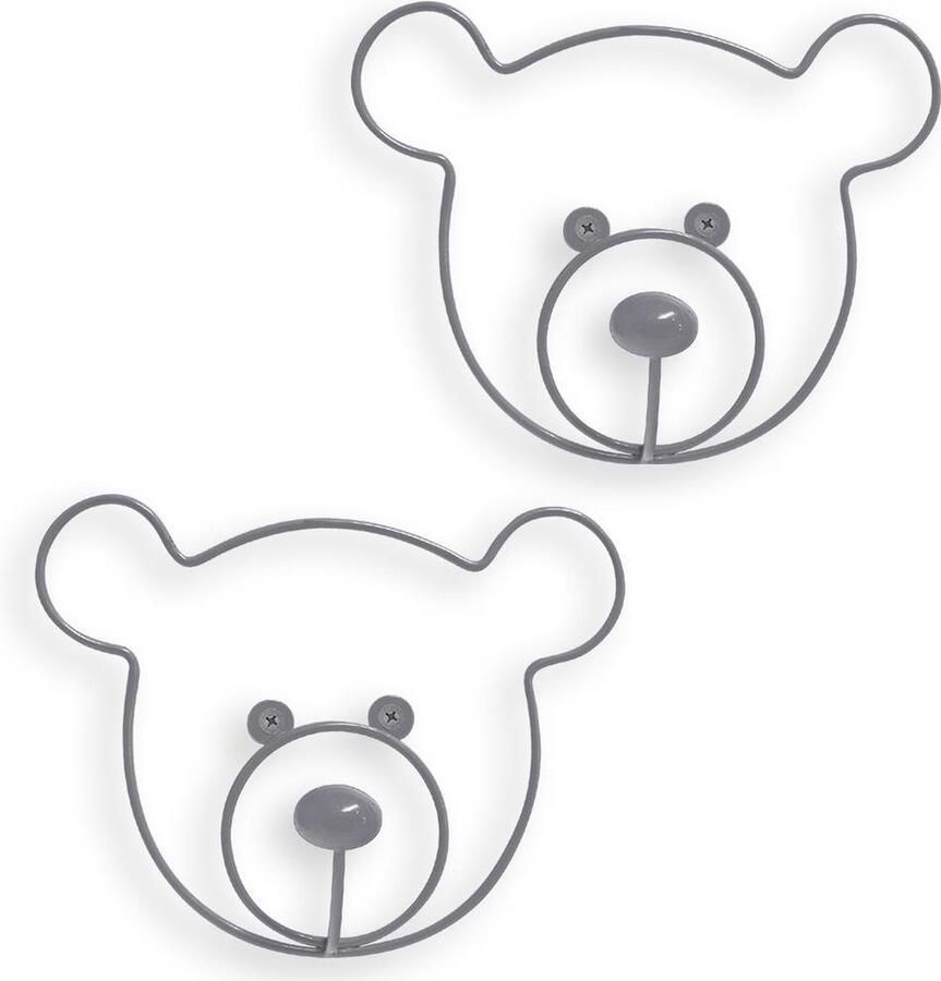 Balvi Kapstokhaak TheBear Grijs Metaal 16 5x20x5 5 cm