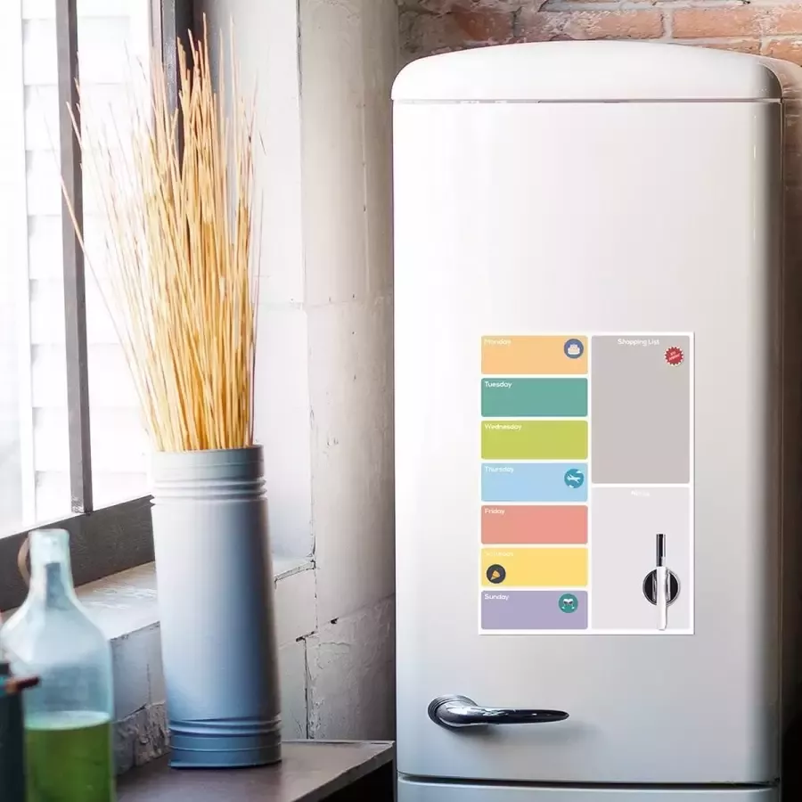 Balvi Weekplanner Memobord 2021 Magnetisch Metaal 42 x 30 cm Inclusief 5x magneten en stift Polypropyleen