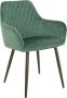 Bam & Boo Elena Eetkamerstoel Set Van 4 groen Fluweel Velvet Velours Industrieel met armleuning - Thumbnail 2