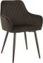 Bam & Boo Elena Eetkamerstoel Set Van 6 zwart Fluweel Velvet Velours Industrieel met armleuning - Thumbnail 2