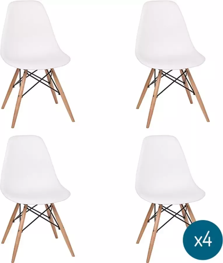 BAM-Meubel Kuipstoel Jaxx Wit 4 Stuks