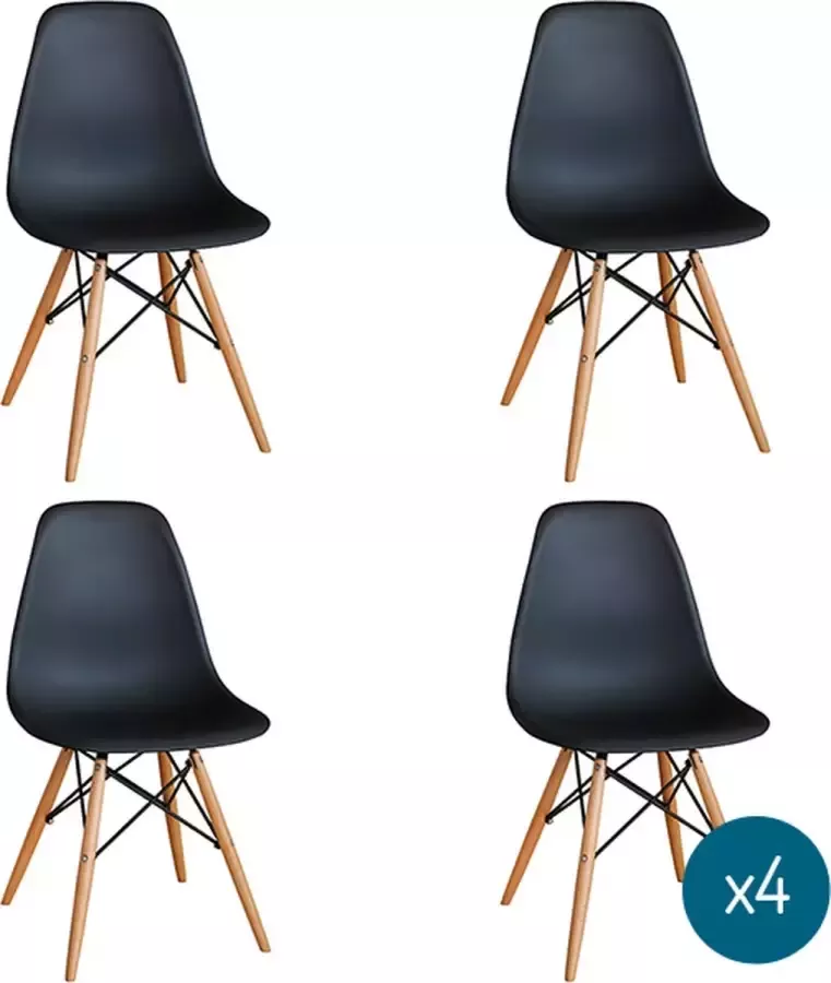 BAM-Meubel Kuipstoel Jaxx Zwart 4 Stuks