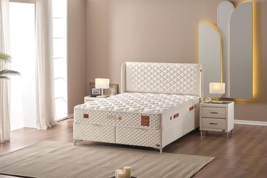 BSS Bedding Bambi Thermo Control Bed Boxspring Set Complete Boxspring 160x200 Slaapkamerbed 1 x Matras met Topper 2 x Bedbox 1 x Hoofdbord Wit - Foto 4
