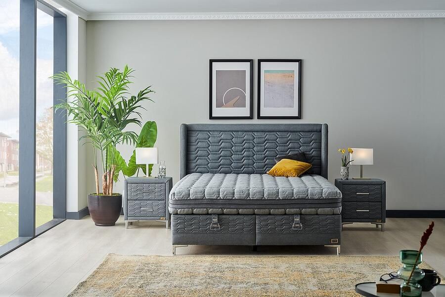 Bambi Visco Fresch boxspring bed met opbergruimte boxspring 140x200 incl. luxe matras en hoofdbord