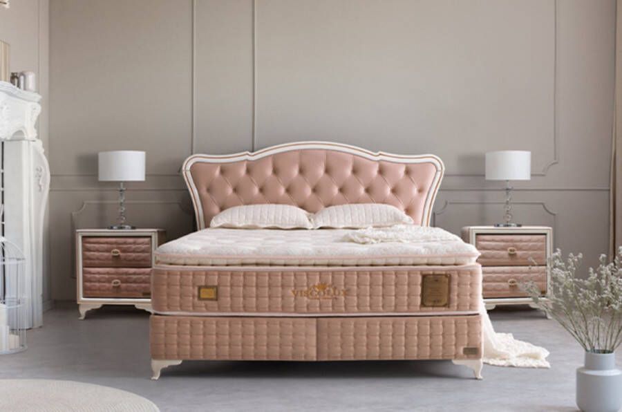 Bambi Viscolux boxspring bed met opbergruimte boxspring 140x200 incl. luxe matras en hoofdbord