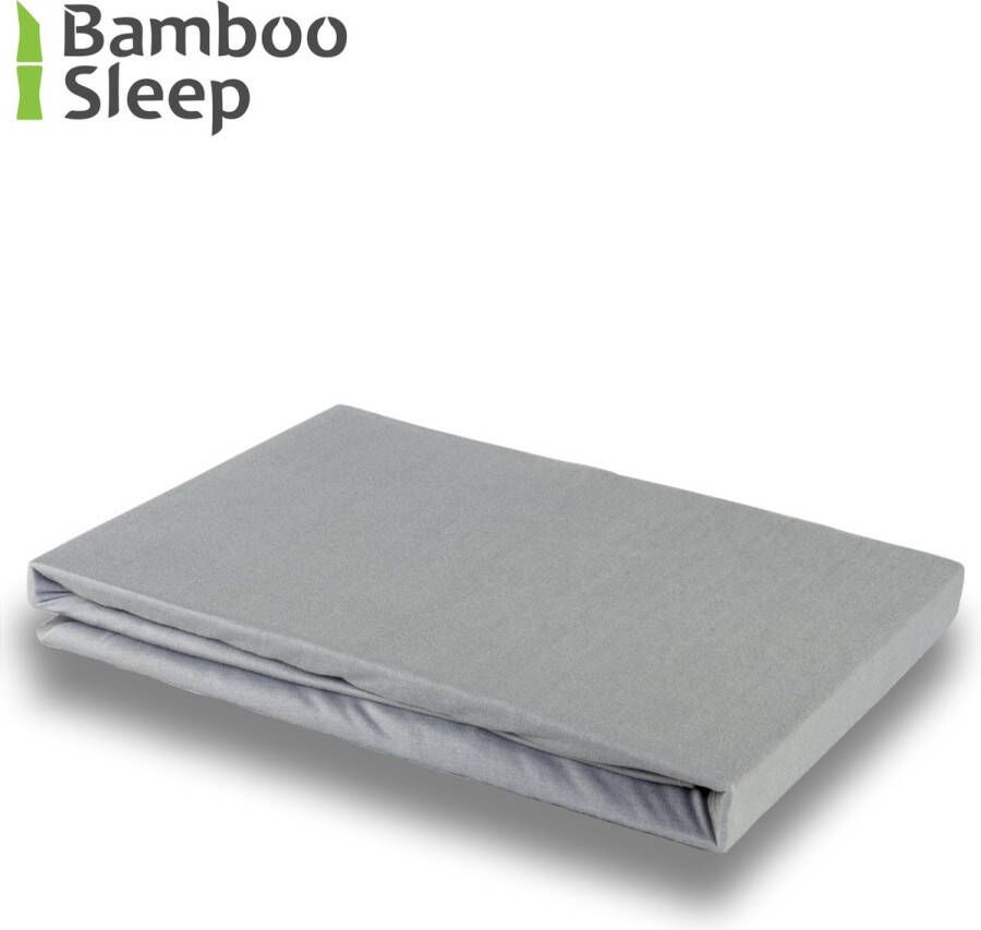 Bamboo Sleep BambooSleep 100% Bamboe hoeslaken voor matras 120x200x30 cm Puur Bamboe Zijdezacht Temperatuur Regulerend Kleur zilver