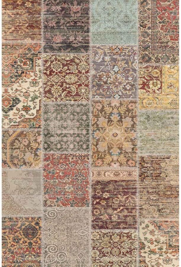 Bamyum Nadine Bedrukt Tapijt Chenilleprint Machine Made 200 x 300 cm Vintage Tapijt Slaapkamer Antibacterieel Antislip Ondervloer Keukentapijt