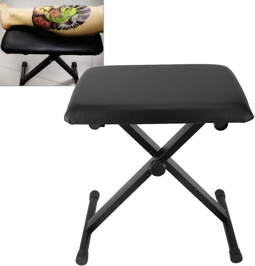 Banapoy 3-versnellingen in hoogte verstelbare voetensteun tatoeage beensteun kruk met dikke kussen belastbaar tot 150 kg beauty voetensteun standaard beenhouder voor tattoo kantoor onder bureau kruk