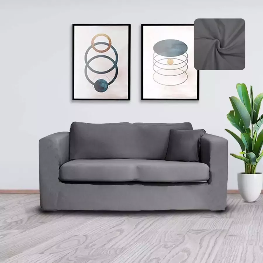 BankhoesDiscounter Bankhoes Sofa cover Meubelhoes Bank hoes Zetel hoes Bank beschermer 2-zits Grijs 140 180cm