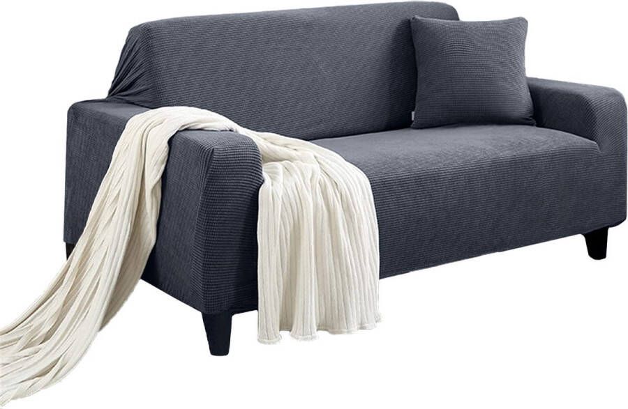 BankhoesDiscounter Knitted Voorgevormde Bankhoes – M2 (130-175cm) – Grijs – Sofa Cover – Bankbeschermer – Bankhoes Stretch - Foto 2