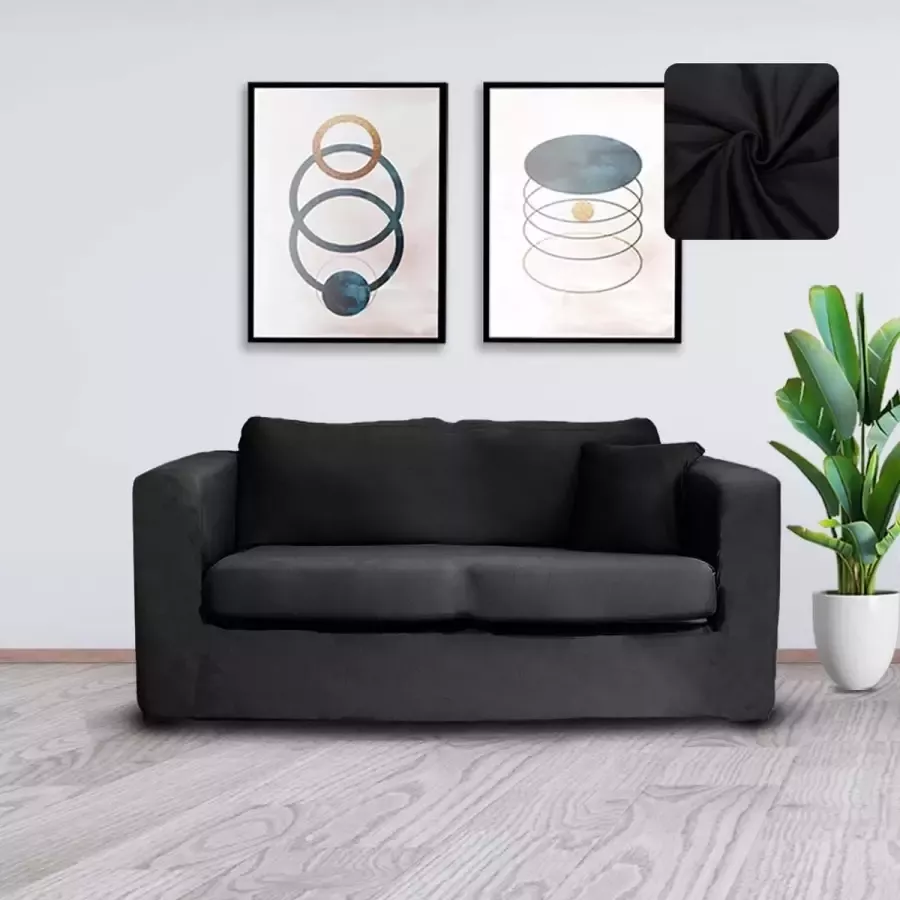 BankhoesDiscounter Bankhoes Sofa cover Meubelhoes Bank hoes Zetel hoes Bank beschermer 4-zits Zwart 230 270cm