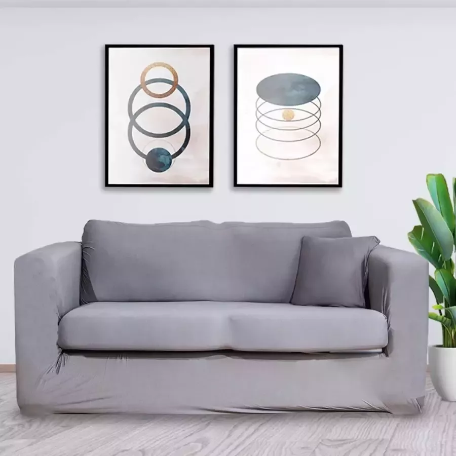 BankhoesDiscounter Bankhoes Sofa cover Meubelhoes Bank hoes Zetel hoes Bank beschermer 2-zits Grijs 140 180cm - Foto 2