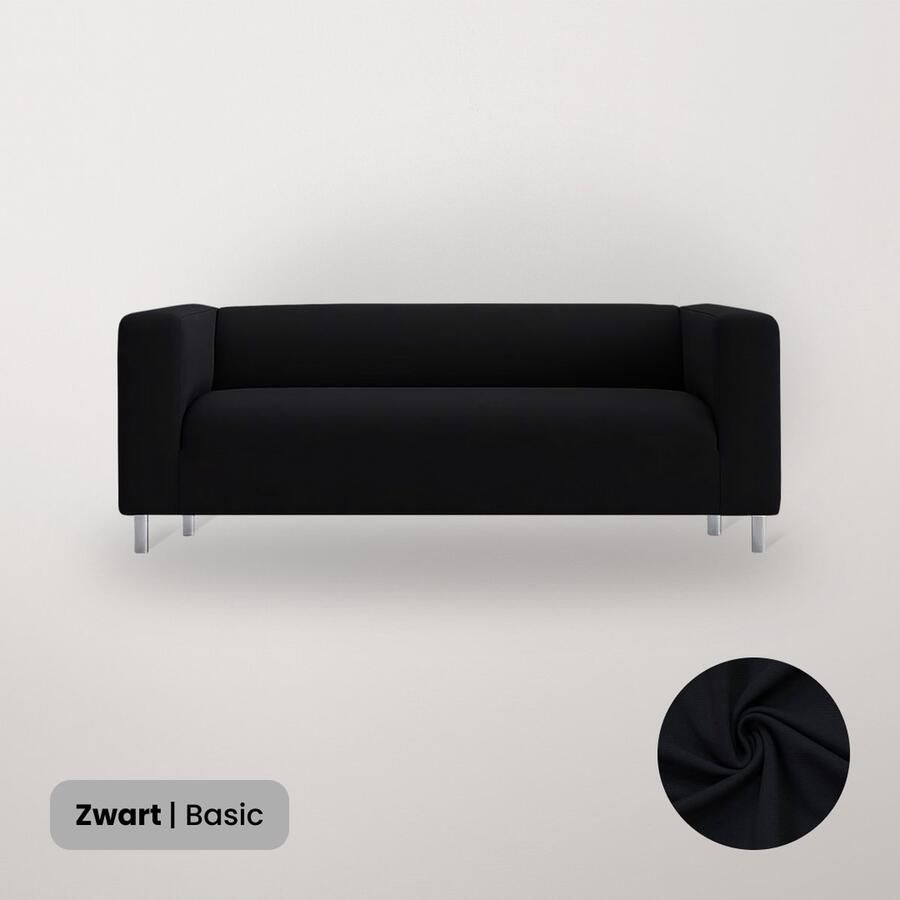 BankhoesDiscounter Basic Hoge Armleuning Bankhoes – M4 (220-300cm) – Zwart – Sofa Cover – Bankbeschermer – Bankhoes Stretch - Foto 2