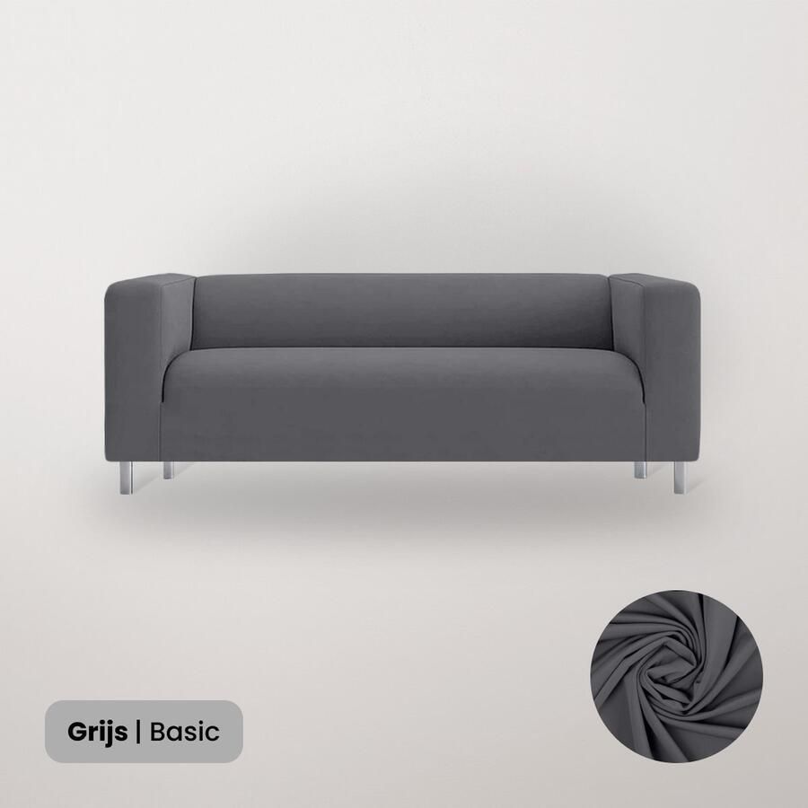 BankhoesDiscounter Basic Hoge Armleuning Bankhoes – M4 (220-300cm) – Grijs – Sofa Cover – Bankbeschermer – Bankhoes Stretch - Foto 2
