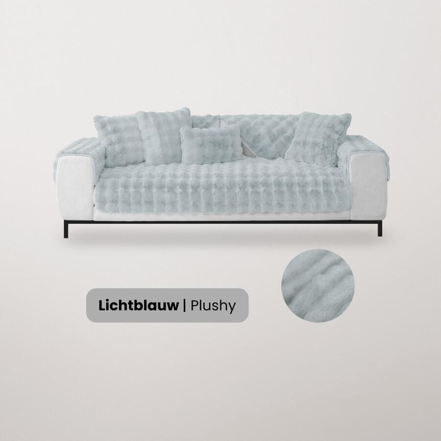 BankhoesDiscounter Plushy Fleece Plaid – 70*70cm – Lichtgrijs – Fleece Deken – Bankkleed – Bankbeschermer – Luxe Plaid