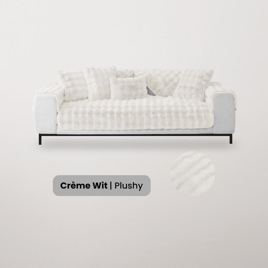 BankhoesDiscounter Plushy Fleece Plaid – 70*70cm – Champagne – Fleece Deken – Bankkleed – Bankbeschermer – Luxe Plaid