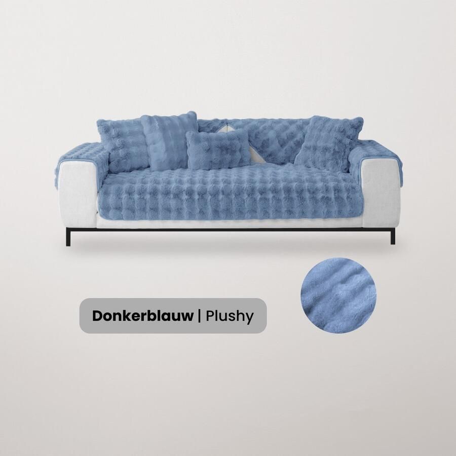 BankhoesDiscounter Plushy Fleece Plaid – 70*70cm – Lichtblauw – Fleece Deken – Bankkleed – Bankbeschermer – Luxe Plaid