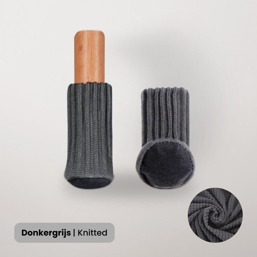 BankhoesDiscounter Stoelpoot Beschermers – Vloerbeschermers Stoel Sokken – Stoelpoot Doppen – Vloerbeschermer 20-60mm – Donkergrijs – 16 Stuks
