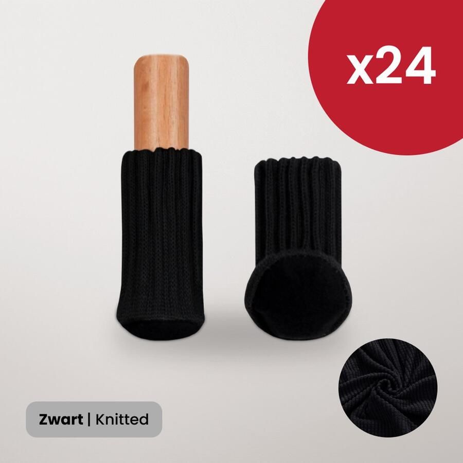 BankhoesDiscounter Stoelpoot Beschermers – Vloerbeschermers Stoel Sokken – Stoelpoot Doppen – Vloerbeschermer 20-60mm – Zwart – 24 Stuks - Foto 2
