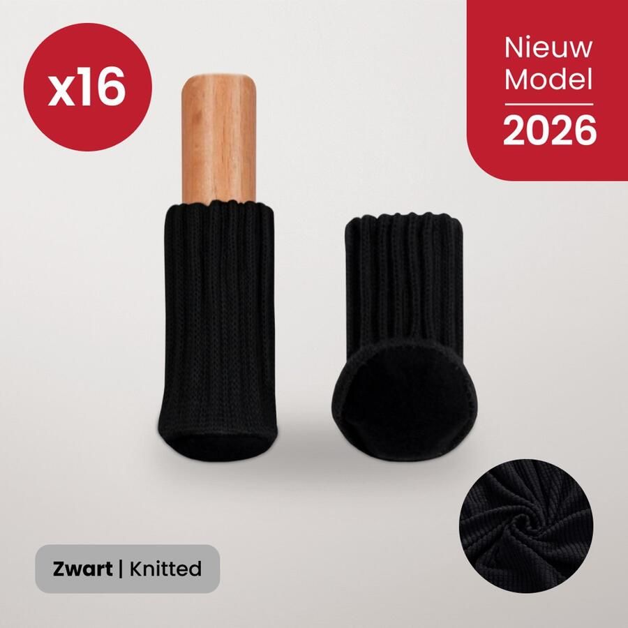 BankhoesDiscounter Stoelpoot Beschermers – Vloerbeschermers Stoel Sokken – Stoelpoot Doppen – Vloerbeschermer 20-60mm – Zwart – 16 Stuks - Foto 2