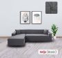 BankhoesDiscounter Basic Hoekbank Hoes – Hoekbank – Sofa Cover – Bankbeschermer – Bankhoezen Voor Hoekbank – Grijs – Set van M2 + M4 - Thumbnail 1