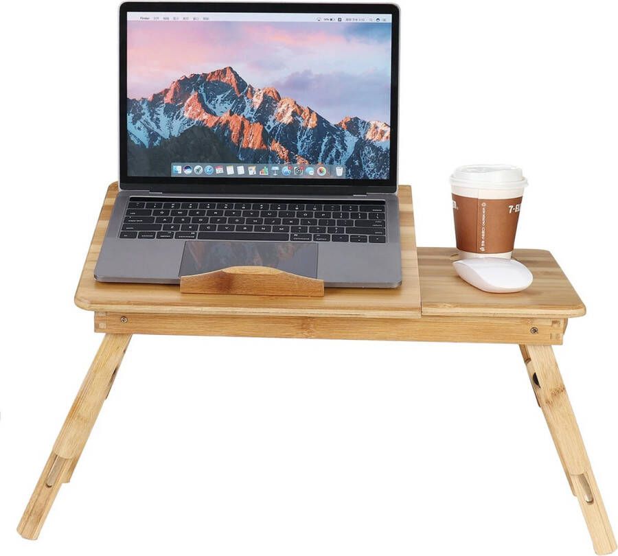 BankhoesDiscounter Bedtafel – Laptoptafel – Laptop Standaard Verstelbaar – Laptop Standaard – Bijzettafel – Verstelbaar – Inklapbaar