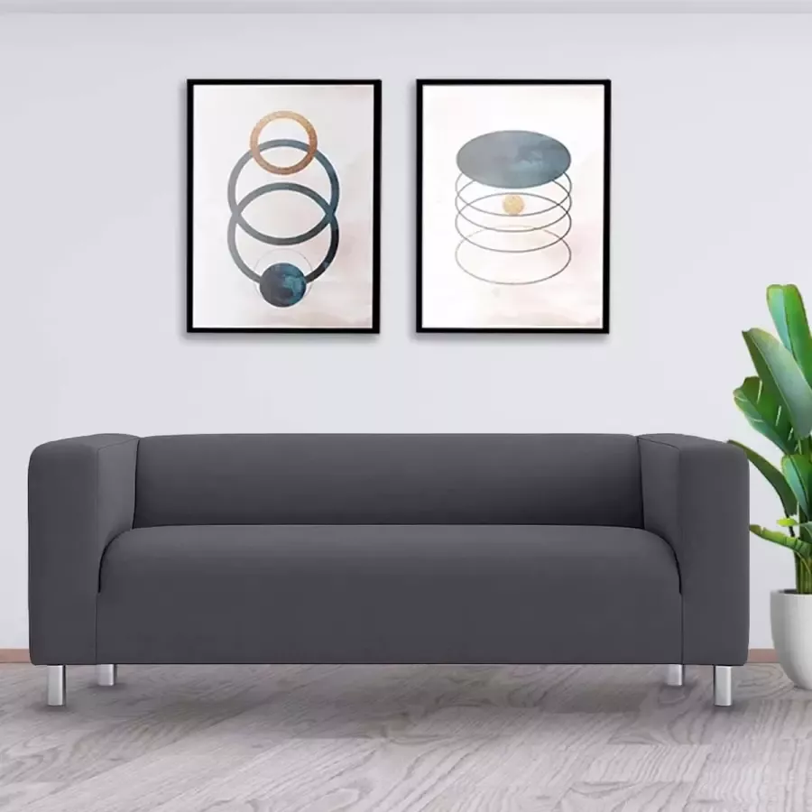 BankhoesDiscounter Basic Hoge Armleuning Bankhoes – M4 (220-300cm) – Zwart – Sofa Cover – Bankbeschermer – Bankhoes Stretch - Foto 3