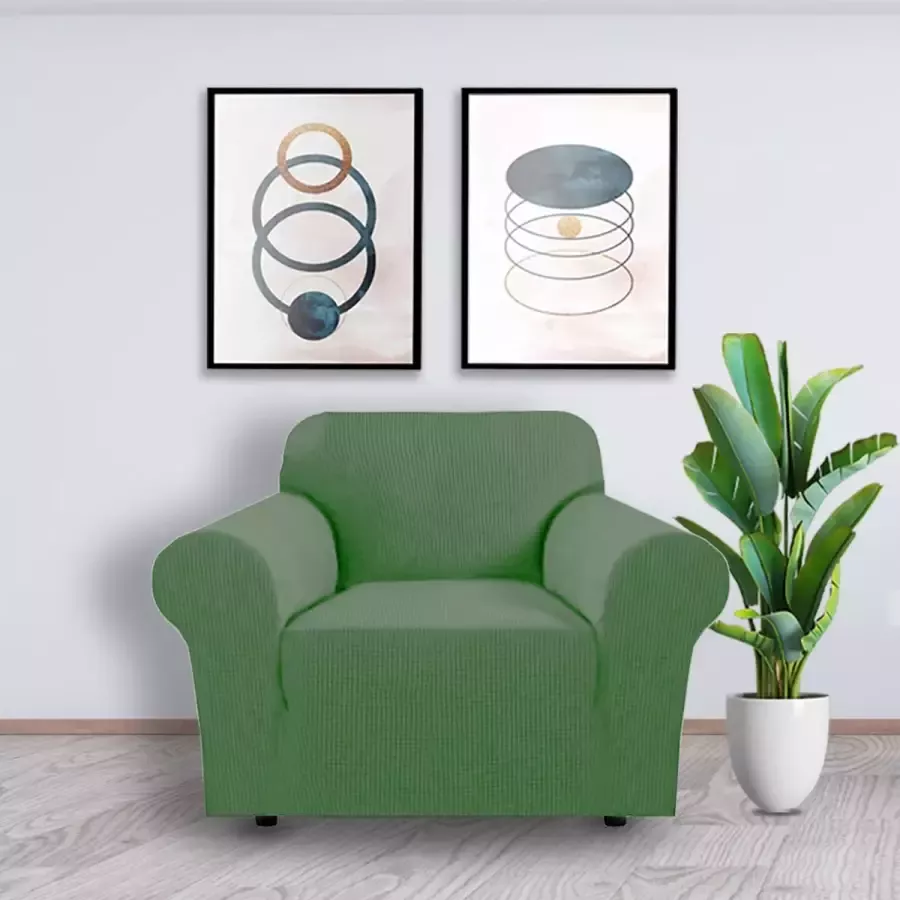 BankhoesDiscounter Knitted Bankhoes 80 120cm Sofa cover Meubelhoes Bank hoes Zetel hoes Bank beschermer 1-zits Groen - Foto 2