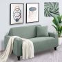 BankhoesDiscounter Knitted Bankhoes Sofa cover Meubelhoes Bank hoes Zetel hoes Bank beschermer 2-zits Groen |145 178cm - Thumbnail 1