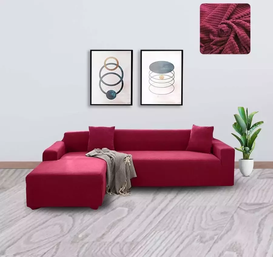 BankhoesDiscounter Design Bankhoes – M3 (195-230cm) – Bankbeschermer – Zetelhoes & Zetelbeschermer Bankhoezen voor Hoekbank Sofa Cover Heart-Flower - Foto 2