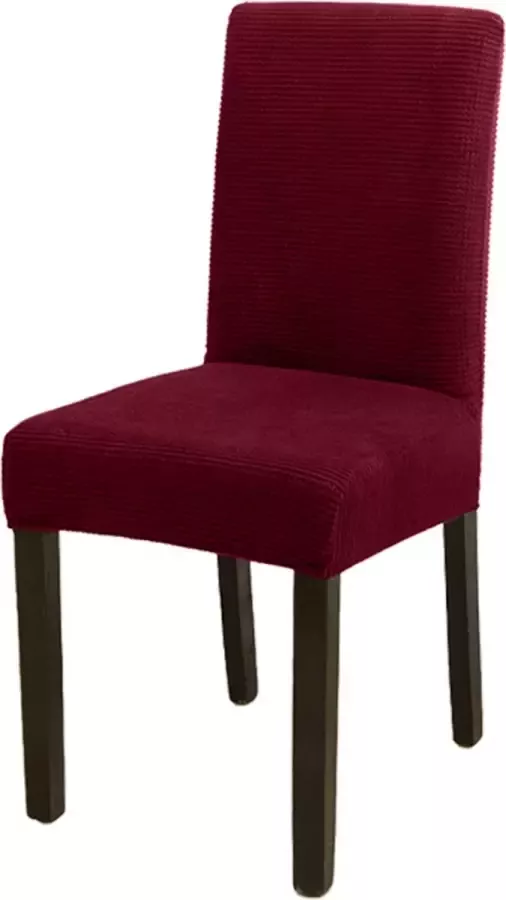 BankhoesDiscounter Knitted Stoelhoes Maat L Bordeaux Rood Hoes voor eetkamer stoelen Stoelhoezen eetkamerstoelen - Foto 2
