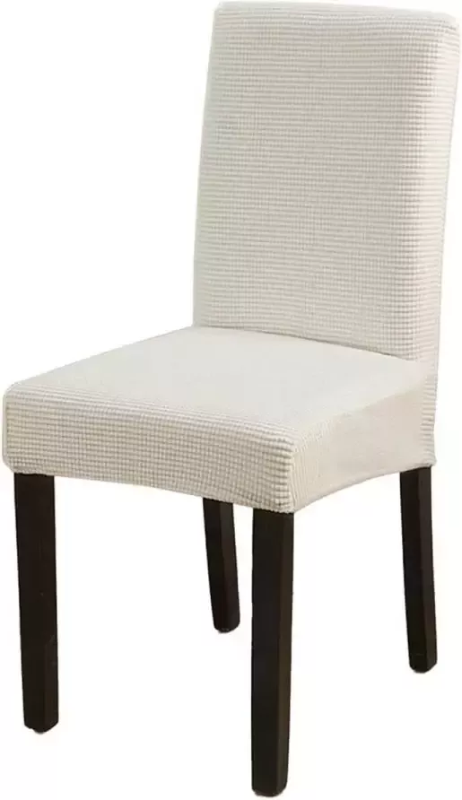 BankhoesDiscounter Knitted Stoelhoes Maat L Gebroken Wit Hoes voor uw eetkamer stoelen Stoelhoezen eetkamerstoelen