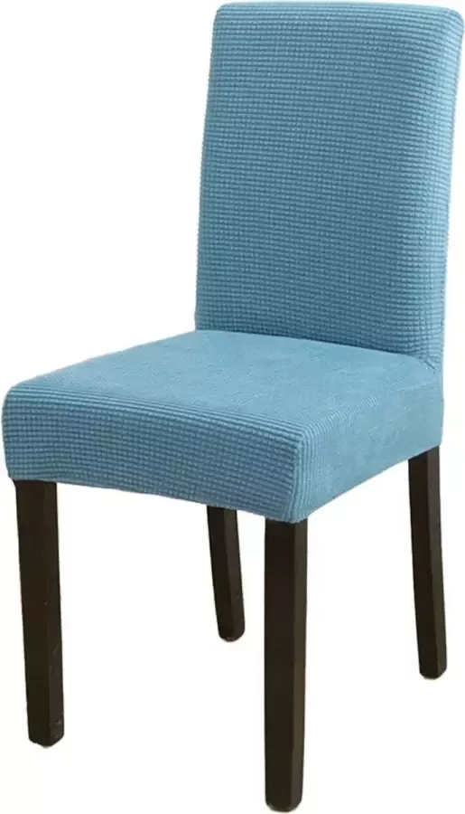 BankhoesDiscounter Knitted Stoelhoes Maat L Lichtblauw Hoes voor uw eetkamer stoelen Stoelhoezen eetkamerstoelen