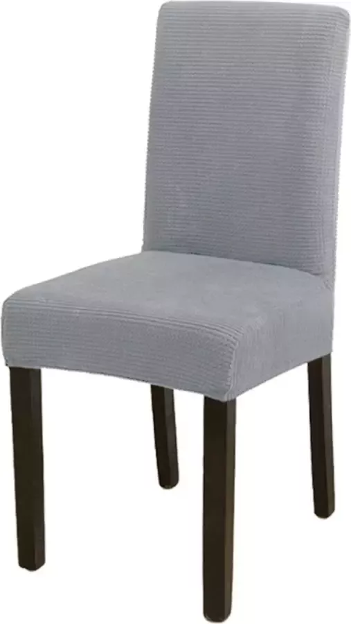 BankhoesDiscounter Knitted Stoelhoes – Lichtgrijs – Eetkamer Stoelhoezen – Stoelhoezen Eetkamerstoelen – Stoelhoezen Stretch - Foto 3
