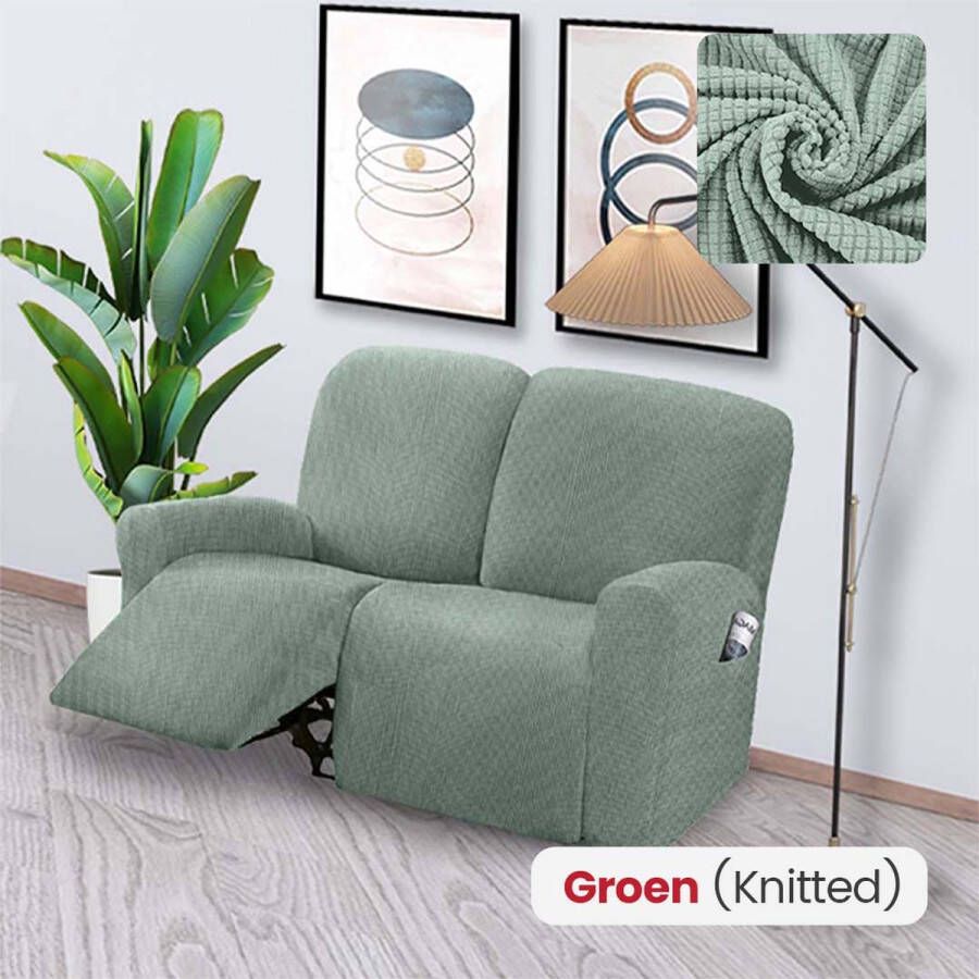 BankhoesDiscounter Knitted Recliner Fauteuil Hoes – Relaxzetel – M2 (122-165cm) – Groen – Relax Sofa Hoes – Bank Beschermer – Zetel hoes