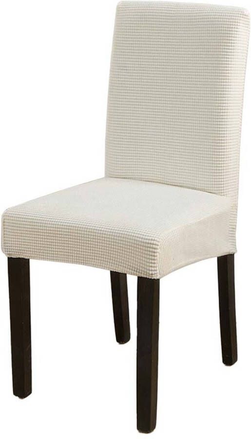 BankhoesDiscounter Knitted Stoelhoes Maat L Gebroken Wit Hoes voor uw eetkamer stoelen Stoelhoezen eetkamerstoelen