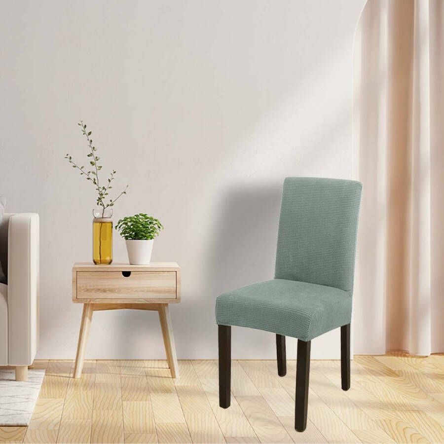 BankhoesDiscounter Knitted Stoelhoes – Eetkamer Stoelhoezen – Zetelhoes Hoezen voor Eetkamerstoelen – Stoelbeschermers Stoelhoezen Stretch Groen - Foto 3