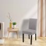 BankhoesDiscounter Knitted Stoelhoes Maat L Lichtgrijs Hoes voor eetkamer stoelen Stoelhoezen eetkamerstoelen - Thumbnail 1