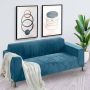 BankhoesDiscounter Velvet Bankhoes Sofa cover Meubelhoes Bank hoes Zetel hoes Bank beschermer 2-zits Ocean 145 178cm - Thumbnail 2