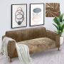 BankhoesDiscounter Velvet Bankhoes Sofa cover Meubelhoes Bank hoes Zetel hoes Bank beschermer 2-zits Camel 145 178cm - Thumbnail 2