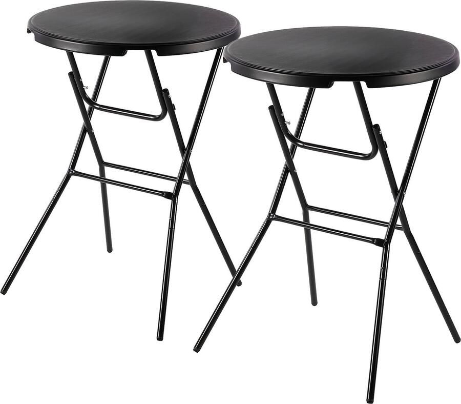 Bardi 2 x Statafel Inklapbaar 80 x 110 cm. Zwart