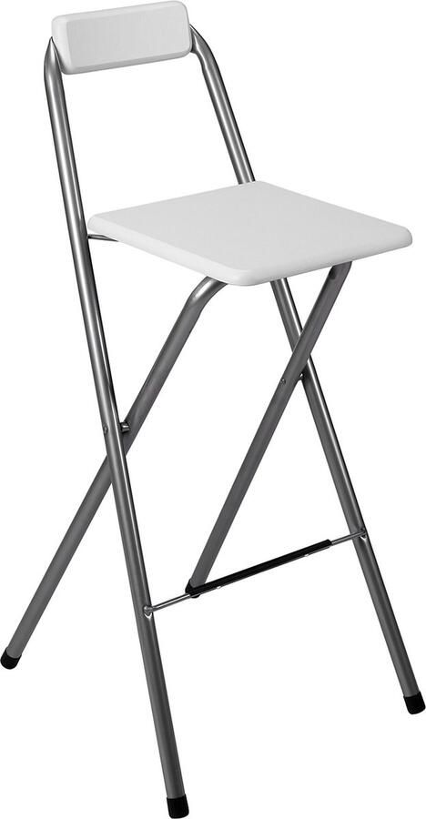 Bardi 8 x Inklapbare Barkruk Voor Statafel Wit– 100 Kg Draagvermogen