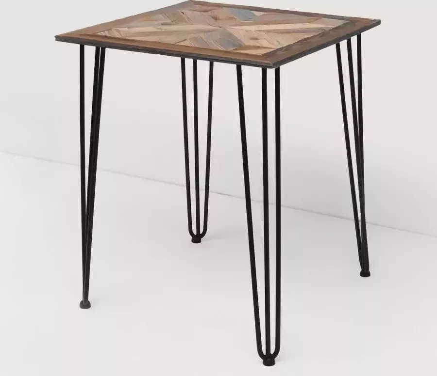 Barnwoodweb Barnwood mozaïek tafel 60 x 60 x 71 cm hoog Bijzettafel mozaïek patroon Houten bijzettafel Mozaïek patroon tafel